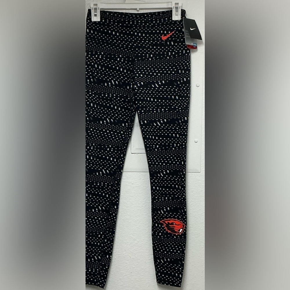 Nike‎ Black and Orange Jeggings with Elastic Waistband